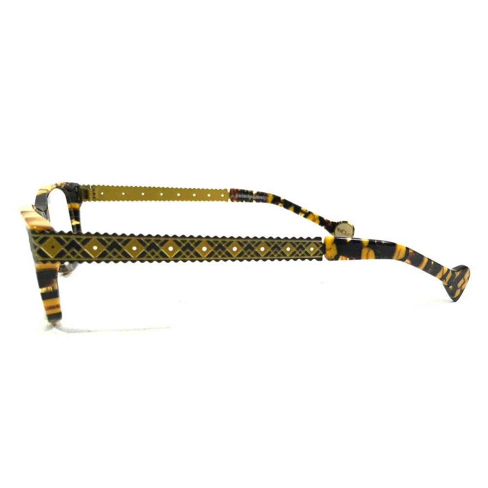 BOZ Eyeglasses Frames ZIGGY 9955 Brown Marble Matte Gold Argyle Arms 53-15-137